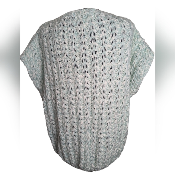 Vintage Custom Classics by MS Open Knit Sweater Women's Sz L Short sleeve Green - Picture 3 of 11